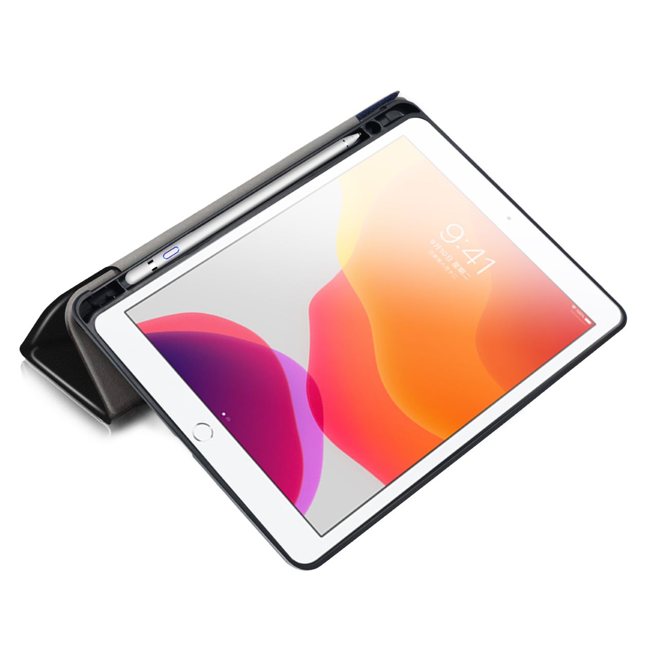 Slim Trifold Case für Apple iPad 10,2“ (7. / 8. Generation) mit Stifthalterung, schwarz